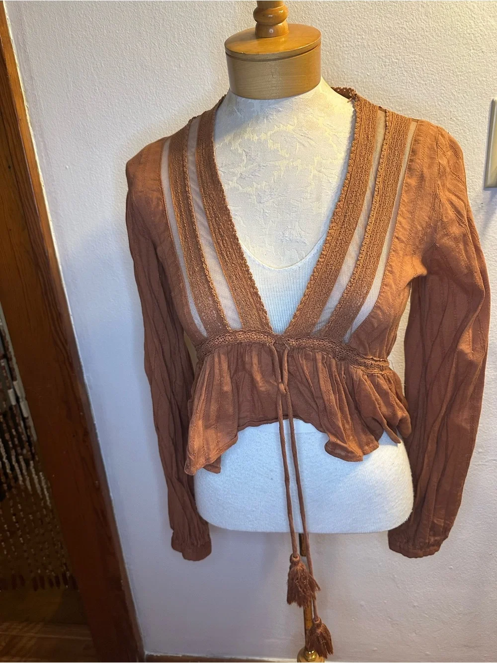 Free People Tie-Front Blouse